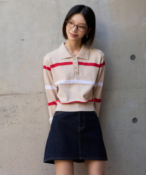 VLETI（ブレッティ）の「Viscose Calla Button Knit (Beige)（ニット/セーター・レディース・ベージュ・FREE）」の2枚目の写真