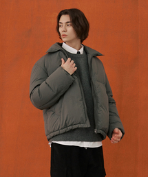 ADHOC（アドホック）の「男性カラー型シンプルショートプファーパディング (カーキ) (HBBDO01)（ダウンジャケット/コート）」