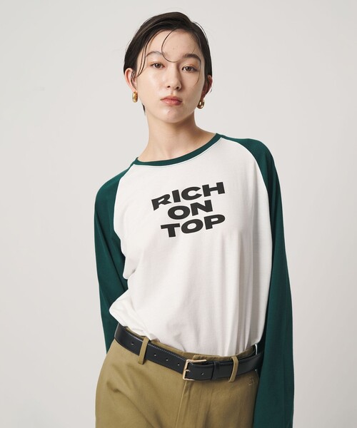 ER(イーアール)の「<ER>グラフィック ロングスリーブ Tシャツ(Tシャツ/カットソー・レディース・ライトブルー/ダークグリーン・FREE)」の12枚目の写真