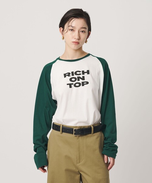 ER(イーアール)の「<ER>グラフィック ロングスリーブ Tシャツ(Tシャツ/カットソー・レディース・ライトブルー/ダークグリーン・FREE)」の9枚目の写真