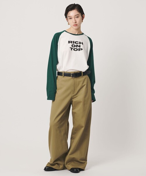 ER(イーアール)の「<ER>グラフィック ロングスリーブ Tシャツ(Tシャツ/カットソー・レディース・ライトブルー/ダークグリーン・FREE)」の8枚目の写真