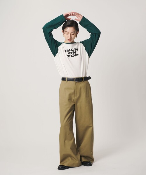 ER(イーアール)の「<ER>グラフィック ロングスリーブ Tシャツ(Tシャツ/カットソー・レディース・ライトブルー/ダークグリーン・FREE)」の7枚目の写真