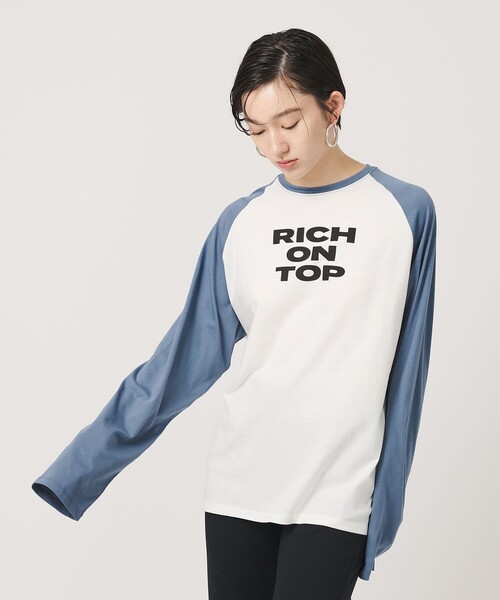ER(イーアール)の「<ER>グラフィック ロングスリーブ Tシャツ(Tシャツ/カットソー・レディース・ライトブルー/ダークグリーン・FREE)」の6枚目の写真