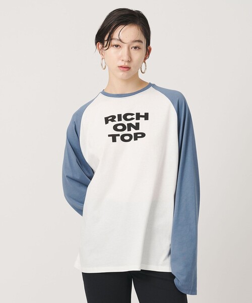 ER(イーアール)の「<ER>グラフィック ロングスリーブ Tシャツ(Tシャツ/カットソー・レディース・ライトブルー/ダークグリーン・FREE)」の5枚目の写真
