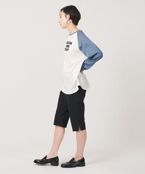 ER(イーアール)の「<ER>グラフィック ロングスリーブ Tシャツ(Tシャツ/カットソー・レディース・ライトブルー/ダークグリーン・FREE)」の4枚目の写真