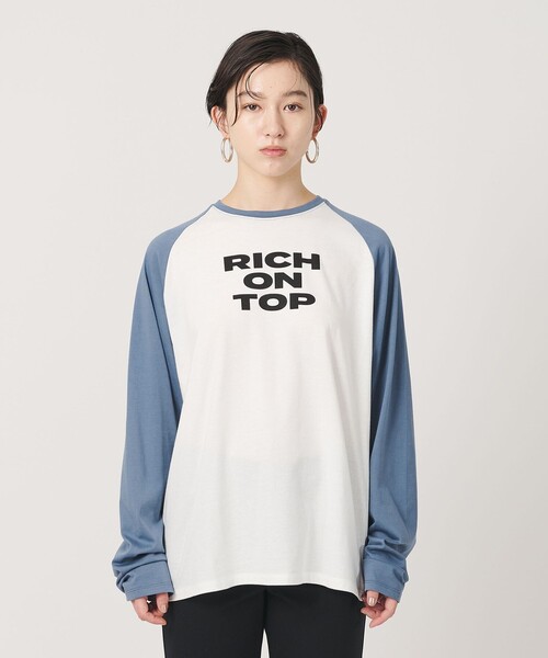 ER(イーアール)の「<ER>グラフィック ロングスリーブ Tシャツ(Tシャツ/カットソー・レディース・ライトブルー/ダークグリーン・FREE)」の3枚目の写真