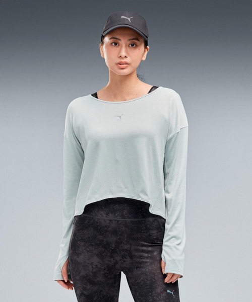 PUMA(プーマ)の「PUMA プーマ ウィメンズ ヨガ スタジオ 長袖 Tシャツ(Tシャツ/カットソー・レディース・ブラック/オフホワイト/ピンクベージュ・MEDIUM/LARGE/X-LARGE/SMALL)」の1枚目の写真