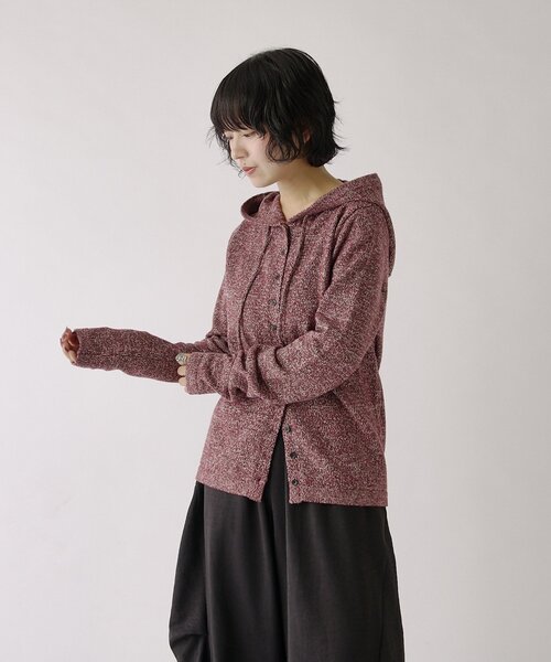 goocy(グーシー)の「【セレクトアイテム】ウールライクミックスフードカーディガン(カーディガン/ボレロ・レディース・グレー/ボルドー・FREE)」の1枚目の写真