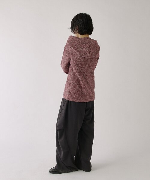 goocy(グーシー)の「【セレクトアイテム】ウールライクミックスフードカーディガン(カーディガン/ボレロ・レディース・グレー/ボルドー・FREE)」の4枚目の写真