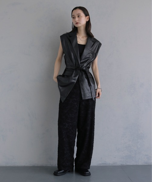 &g'aime(アンジェム)の「【&g'aime 】レザーライクベスト Leather Like Vest(ベスト・レディース・ブラウン/ブラック・FREE)」の11枚目の写真