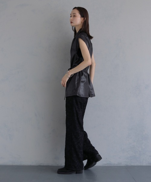 &g'aime(アンジェム)の「【&g'aime 】レザーライクベスト Leather Like Vest(ベスト・レディース・ブラウン/ブラック・FREE)」の12枚目の写真