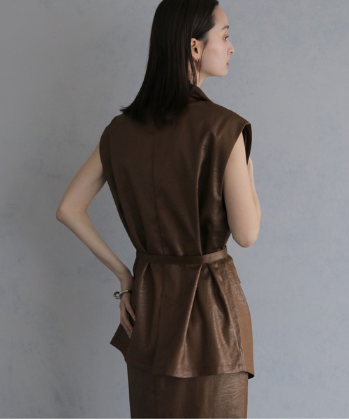 &g'aime(アンジェム)の「【&g'aime 】レザーライクベスト Leather Like Vest(ベスト・レディース・ブラウン/ブラック・FREE)」の21枚目の写真