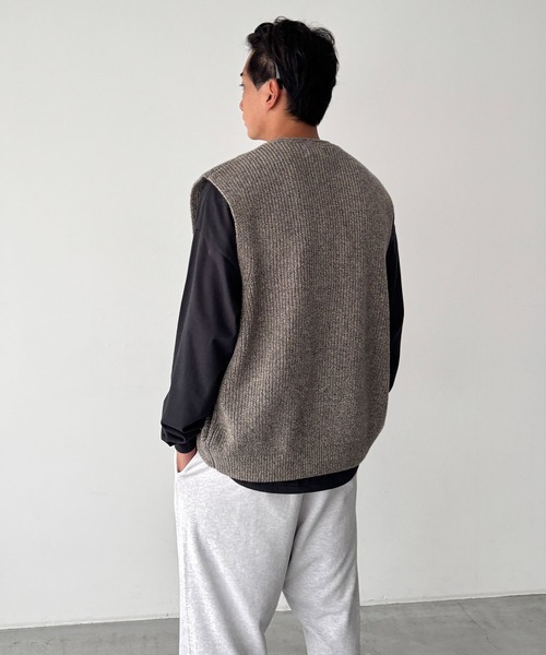 CANAL JEAN（キャナルジーン）の「choice_cnl/SEIRTAND　ウールリブZIPベスト（ベスト・レディース・グレー・MEDIUM）」の7枚目の写真