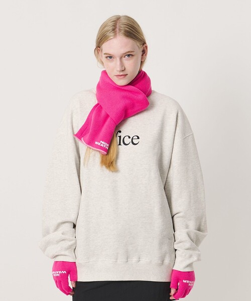 NICE WEATHER（ナイスウェザー）の「＜NICE WEATHER＞NICE ロゴスウェット（スウェット・メンズ・ライトグレー/モカ/パープル・S/XS/L/M/XL）」の2枚目の写真