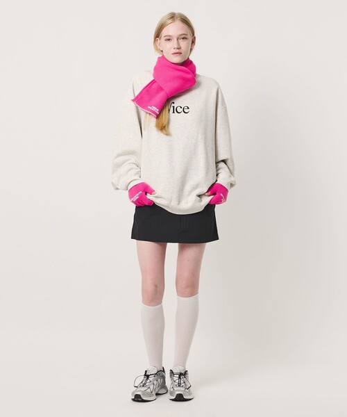 NICE WEATHER（ナイスウェザー）の「＜NICE WEATHER＞NICE ロゴスウェット（スウェット・メンズ・ライトグレー/モカ/パープル・S/XS/L/M/XL）」の6枚目の写真