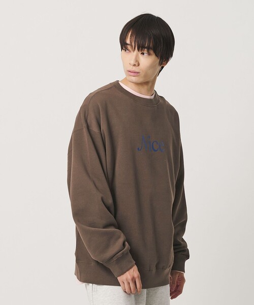 NICE WEATHER（ナイスウェザー）の「＜NICE WEATHER＞NICE ロゴスウェット（スウェット・メンズ・ライトグレー/モカ/パープル・S/XS/L/M/XL）」の8枚目の写真