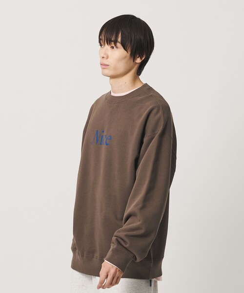 NICE WEATHER（ナイスウェザー）の「＜NICE WEATHER＞NICE ロゴスウェット（スウェット・メンズ・ライトグレー/モカ/パープル・S/XS/L/M/XL）」の9枚目の写真
