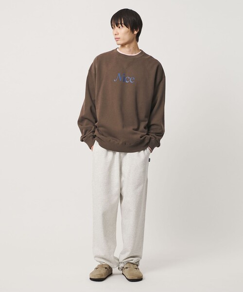 NICE WEATHER（ナイスウェザー）の「＜NICE WEATHER＞NICE ロゴスウェット（スウェット・メンズ・ライトグレー/モカ/パープル・S/XS/L/M/XL）」の10枚目の写真