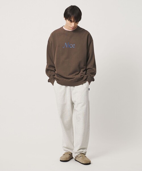 NICE WEATHER（ナイスウェザー）の「＜NICE WEATHER＞NICE ロゴスウェット（スウェット・メンズ・ライトグレー/モカ/パープル・S/XS/L/M/XL）」の11枚目の写真