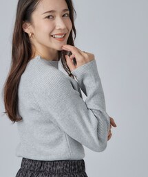 【絶妙なゆるピタ/S-LL/洗濯機可】ちくちくしにくいリブハイネック やわらかニット