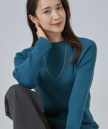 【絶妙なゆるピタ/S-LL/洗濯機可】ちくちくしにくいリブハイネック やわらかニット