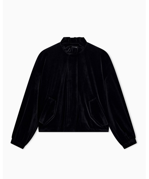 EMPORIO ARMANI(エンポリオアルマーニ)の「【エンポリオ アルマーニ】レギュラーフィット ブルゾン ベルベット フリルハイネック(ブルゾン・レディース・ブラック・42/40/38)」の6枚目の写真