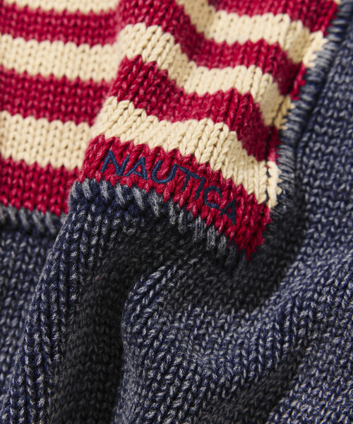 NAUTICA（ノーティカ）の「NAUTICA/ノーティカ ケミカルウォッシュ フラッグ ニット（ニット/セーター・レディース・オフホワイト/ネイビー・ﾌﾘ-）」の7枚目の写真