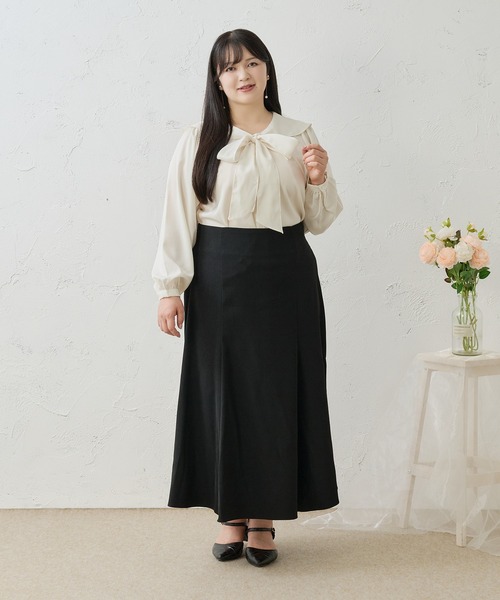 Louiosy(ルオシー)の「【Louiosy】【大きいサイズ】バックリボンマーメイドスカート(スカート・レディース・ブラック系その他/ブラック・4L/X-LARGE/3L)」の13枚目の写真