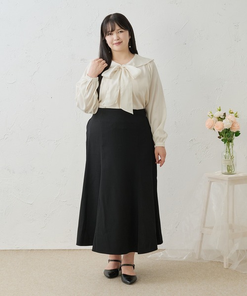 Louiosy(ルオシー)の「【Louiosy】【大きいサイズ】バックリボンマーメイドスカート(スカート・レディース・ブラック系その他/ブラック・4L/X-LARGE/3L)」の14枚目の写真