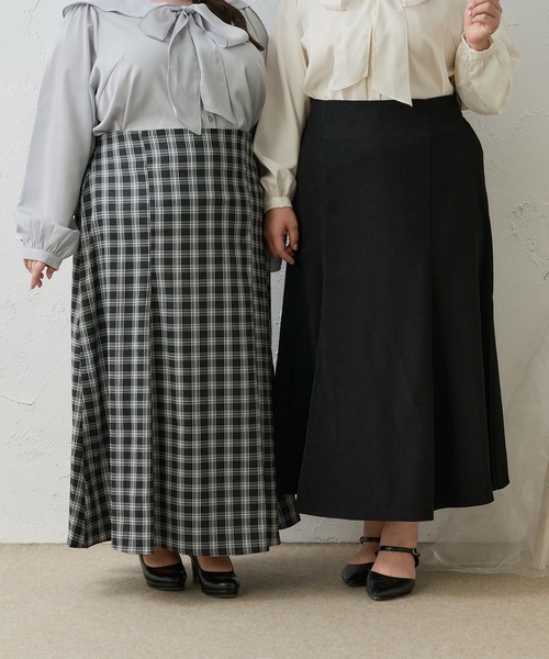 Louiosy(ルオシー)の「【Louiosy】【大きいサイズ】バックリボンマーメイドスカート(スカート・レディース・ブラック系その他/ブラック・4L/X-LARGE/3L)」の5枚目の写真
