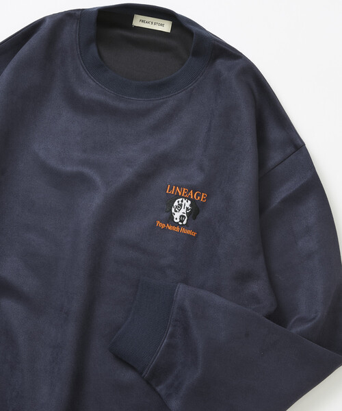 FREAK'S STORE(フリークスストア)の「限定展開 ワンポイント刺繍 ポンチスウェード プルオーバー(スウェット・メンズ・ネイビー/オフホワイト/チャコールグレー・SMALL/MEDIUM/LARGE)」の3枚目の写真