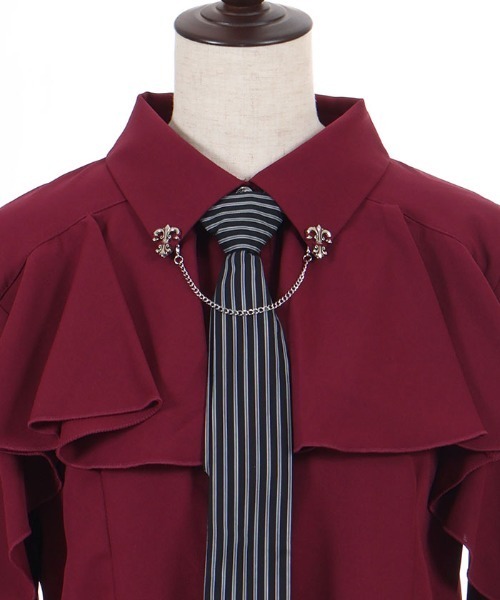 axes femme(アクシーズファム)の「タイ付ラッフルフリル長袖BL(シャツ/ブラウス・レディース・ワイン/ホワイト/ブラック・MEDIUM)」の22枚目の写真