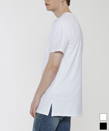NANDE（ナンデ）の「[+5CM]20番手レイヤードロング半袖Tシャツ（Tシャツ/カットソー）」