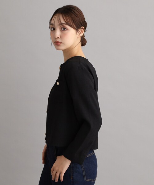 LAURA ASHLEY(ローラアシュレイ)の「【羽織りにおすすめ!刻印ボタン】ライトブークレジャケット(テーラードジャケット・レディース・ブラック/ベージュ・40/38)」の18枚目の写真