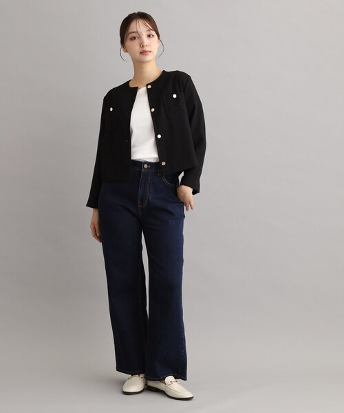 LAURA ASHLEY(ローラアシュレイ)の「【羽織りにおすすめ!刻印ボタン】ライトブークレジャケット(テーラードジャケット・レディース・ブラック/ベージュ・40/38)」の17枚目の写真