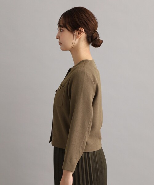 LAURA ASHLEY(ローラアシュレイ)の「【羽織りにおすすめ!刻印ボタン】ライトブークレジャケット(テーラードジャケット・レディース・ブラック/ベージュ・40/38)」の9枚目の写真