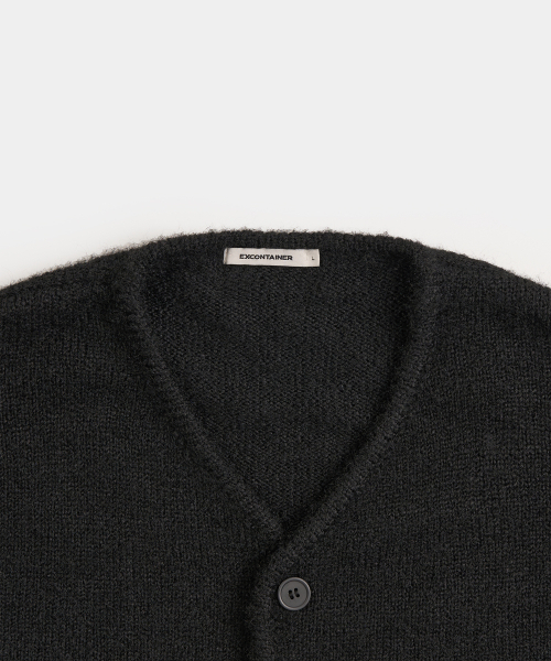 EXCONTAINER(エックスコンテナ)の「ヘアリー vneck クロップドカーディガン (BLACK)(カーディガン/ボレロ・メンズ・その他・MEDIUM/LARGE/X-LARGE)」の3枚目の写真