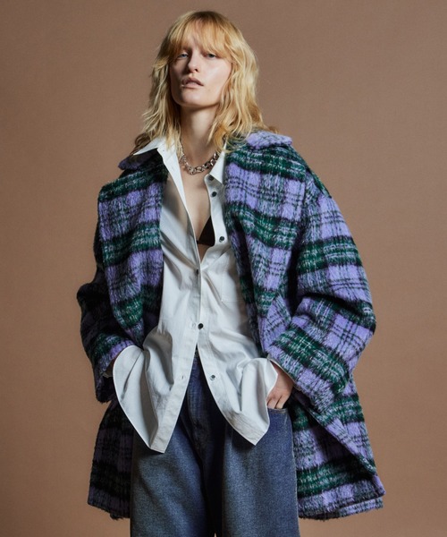 MAISON SPECIAL(メゾンスペシャル)の「【26WINTER PRE-ORDER】Mohair Shaggy Coat/モヘアシャギーコート(チェスターコート・レディース・パープル/グレー/ピンク・FREE)」の6枚目の写真