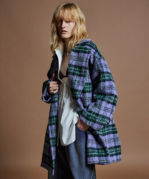 MAISON SPECIAL(メゾンスペシャル)の「【26WINTER PRE-ORDER】Mohair Shaggy Coat/モヘアシャギーコート(チェスターコート・レディース・パープル/グレー/ピンク・FREE)」の13枚目の写真