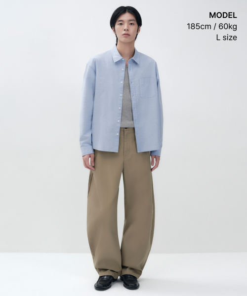MUSINSA STANDARD（ムシンサスタンダード）の「クロップオックスフォードシャツ[ブルー]（シャツ/ブラウス・メンズ・その他・2XL/LARGE/X-LARGE/MEDIUM）」の6枚目の写真