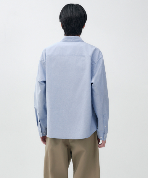 MUSINSA STANDARD（ムシンサスタンダード）の「クロップオックスフォードシャツ[ブルー]（シャツ/ブラウス・メンズ・その他・2XL/LARGE/X-LARGE/MEDIUM）」の5枚目の写真