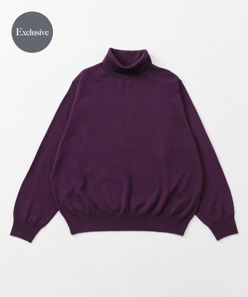 crepuscule(クレプスキュール)の「『別注』crepuscule×URBAN RESEARCH ハイゲージタートル(ニット/セーター・メンズ・ブルー/ブラック/イエロー/グレー/パープル/ベージュ・2/1)」の5枚目の写真