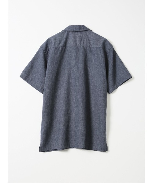 TAKA-Q(タカキュー)の「*シャツ メンズ 半袖 無地 リネン混 麻混 オープンカラー 開襟 ややゆったり(シャツ/ブラウス・メンズ・ネイビー/ブラック/ブラウン・MEDIUM/LARGE/X-LARGE)」の14枚目の写真