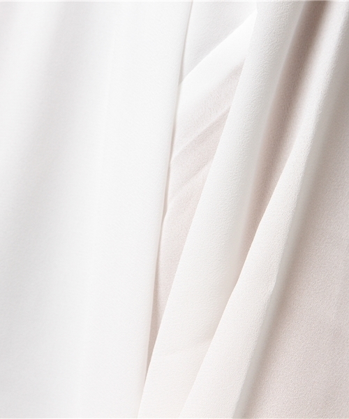 Pierrot（ピエロ）の「袖リボンシフォンブラウス（シャツ/ブラウス・レディース・ネイビー/オフホワイト/カーキ/ピンクベージュ・M/L）」の7枚目の写真