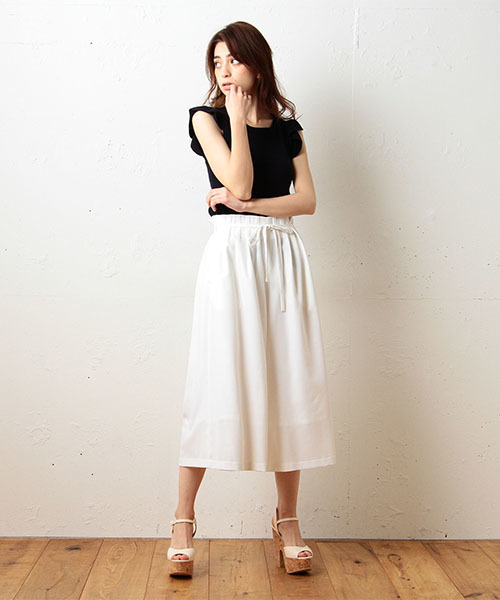 MIIA（ミーア）の「ウエストピンタックガウチョパンツ（その他パンツ・レディース・ピンク/オフホワイト/ブルー/ベージュ・FREE）」の5枚目の写真