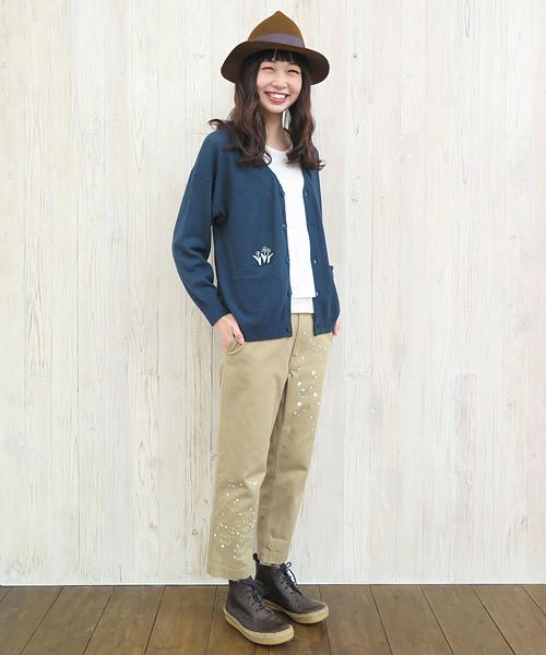 Ne-net（ネネット）の「S いぬねことりニット（ニット/セーター・レディース・グリーン/イエロー/オフホワイト・02/03）」の5枚目の写真