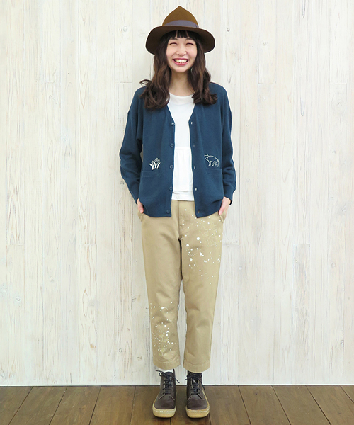 Ne-net（ネネット）の「S いぬねことりニット（ニット/セーター・レディース・グリーン/イエロー/オフホワイト・02/03）」の6枚目の写真