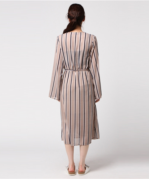 PUNYUS（プニュズ）の「ストライプ柄ワンピース（ワンピース・レディース・ブルー/ベージュ・1/3/2/4）」の5枚目の写真