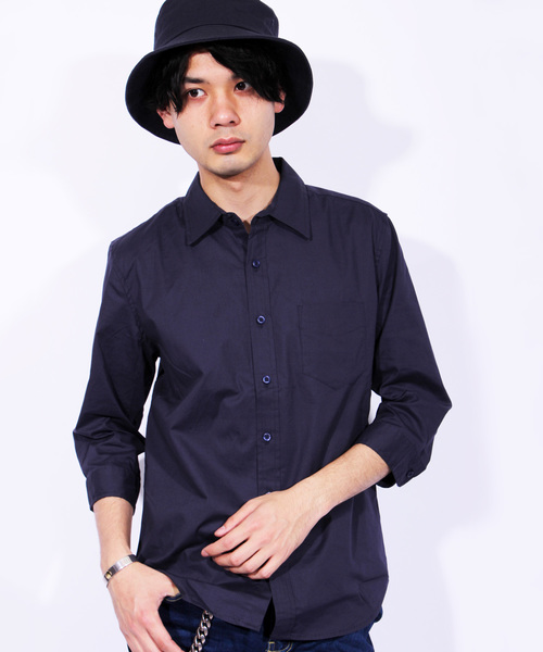 8(eight)(エイト)の「ブロード 7分袖シャツ コットン(シャツ/ブラウス・メンズ・ブラック/ホワイト/ピンク/グレー/ワイン/ネイビー・MEDIUM/LARGE/X-LARGE)」の5枚目の写真