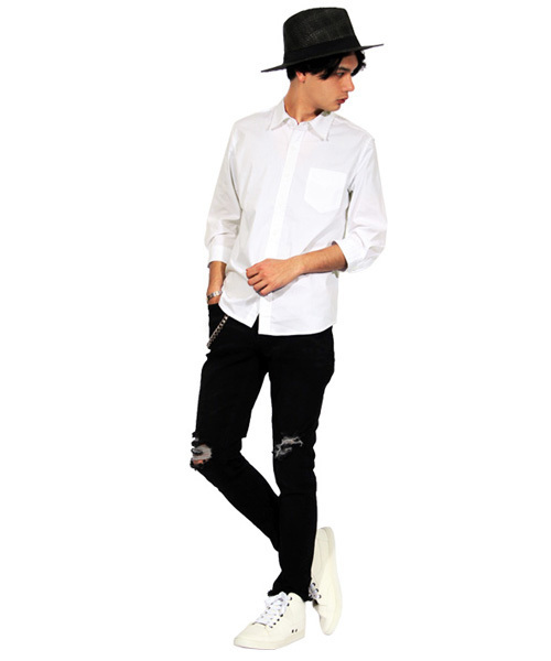 8(eight)(エイト)の「ブロード 7分袖シャツ コットン(シャツ/ブラウス・メンズ・ブラック/ホワイト/ピンク/グレー/ワイン/ネイビー・MEDIUM/LARGE/X-LARGE)」の21枚目の写真